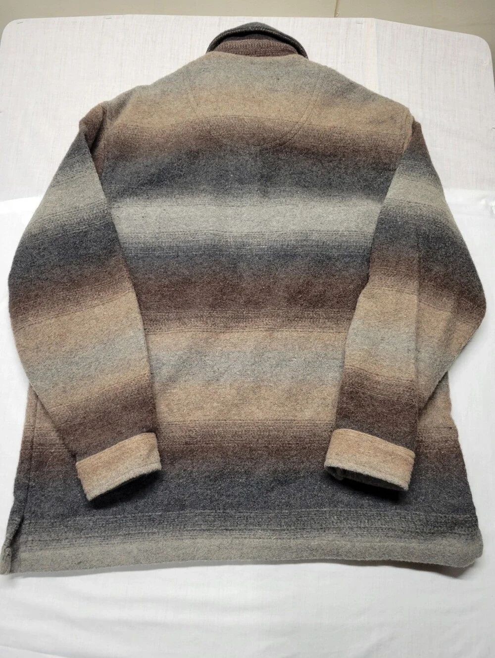 Vintage Noatak Men's Sz L 1/4 Zip Wool Pullover in Brown/Gray Gradient 70s/80s